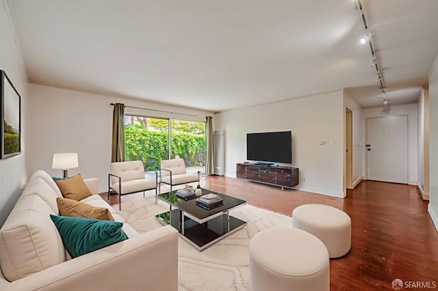 1530 Ofarrell St Unit 1, San Francisco, CA 94115 - living area featuring rail lighting and wood finished floors