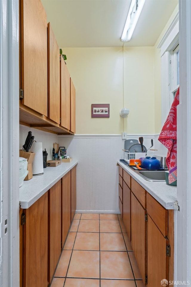 interior space featuring tile patterned flooring