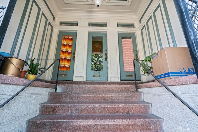 entrance to property with french doors