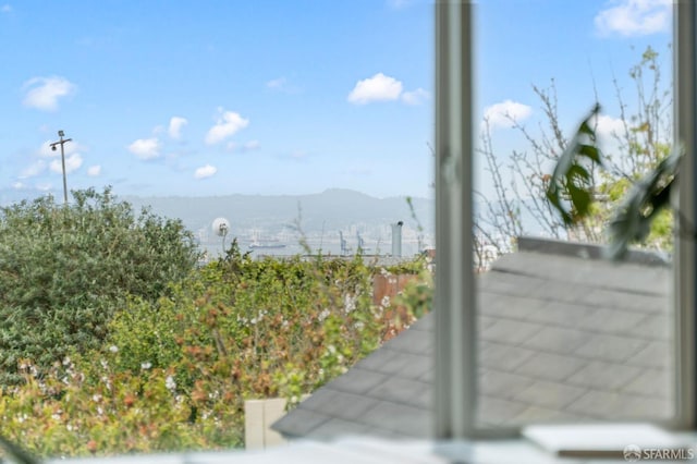 exterior space featuring a mountain view