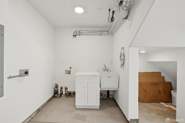 clothes washing area featuring laundry area, electric dryer hookup, and washer hookup