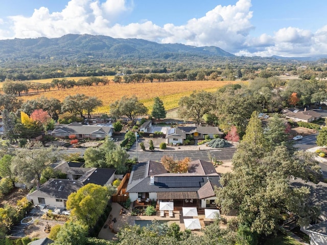 aerial view with a residential view and a mountain view