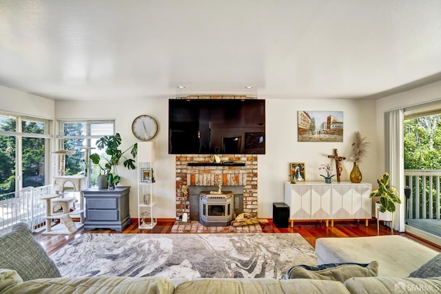 3410 Big Oak Ct, Hayward, CA 94542 - living room with a wood stove and wood finished floors