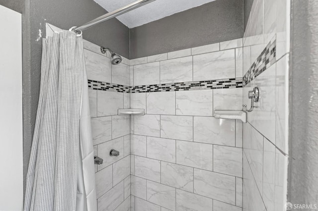458 Alhambra Rd, South San Francisco, CA 94080 - full bathroom featuring a textured wall and a stall shower