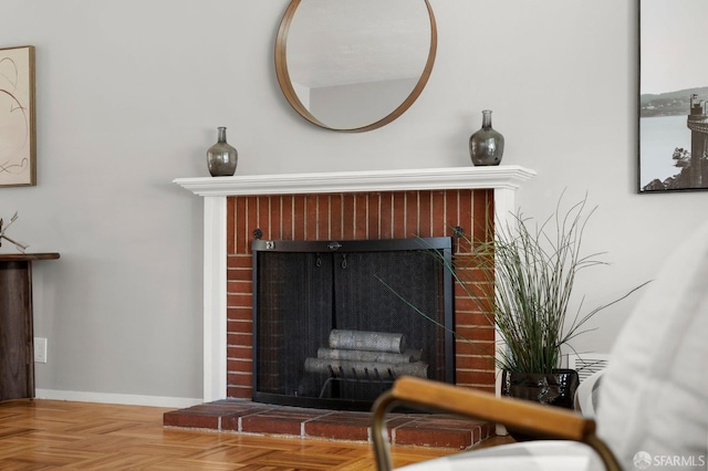 458 Alhambra Rd, South San Francisco, CA 94080 - room details with a brick fireplace and baseboards