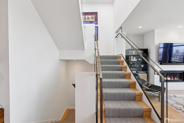 131 Missouri St Unit 402, San Francisco, CA 94107 - stairway with wood finished floors and recessed lighting