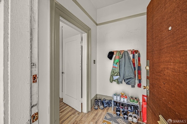 hallway featuring light wood-type flooring