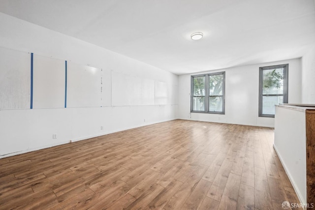 empty room with light wood-type flooring