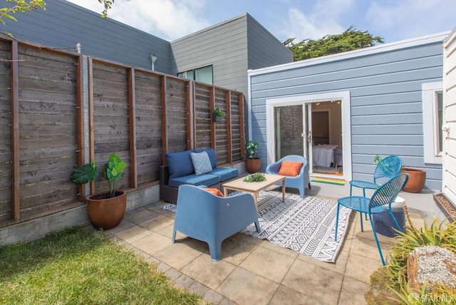 287 Staples Ave, San Francisco, CA 94112 - view of patio / terrace with fence and an outdoor hangout area