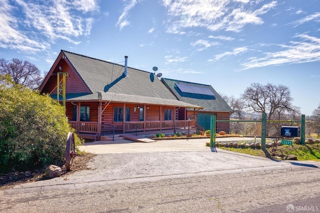 cabin with a porch