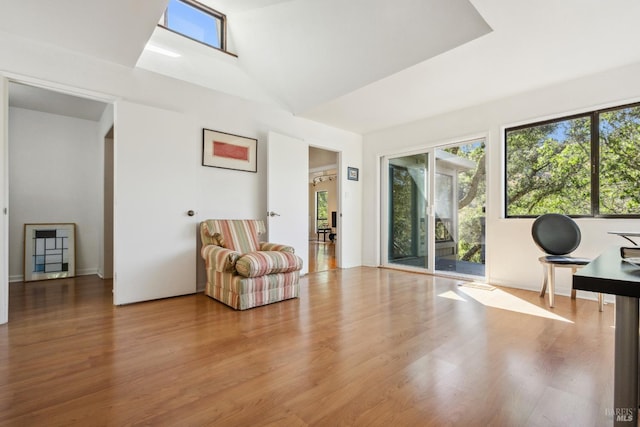 3062 Soda Canyon Rd, Napa, CA 94558 - sitting room with healthy amount of natural light, wood finished floors, and vaulted ceiling