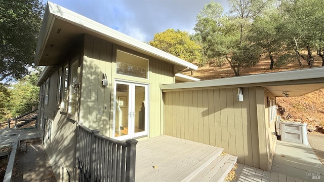 3062 Soda Canyon Rd, Napa, CA 94558 - view of property exterior with a wooden deck and french doors