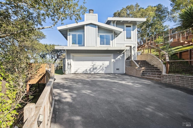 view of front of house with a garage