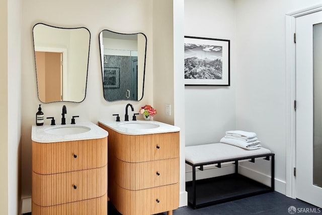 bathroom with two vanities