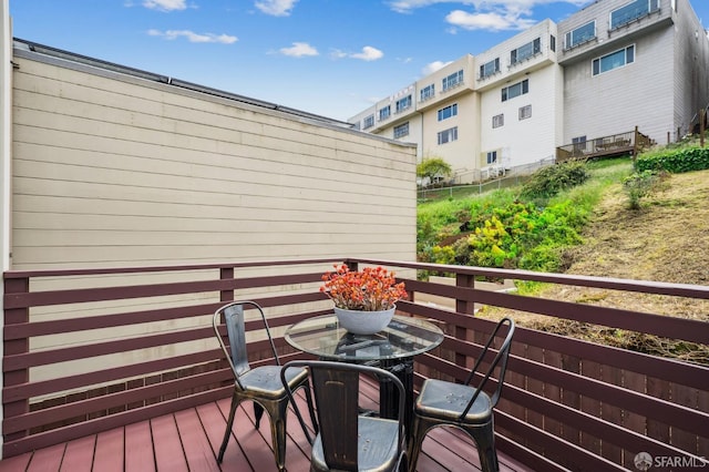 balcony with a residential view