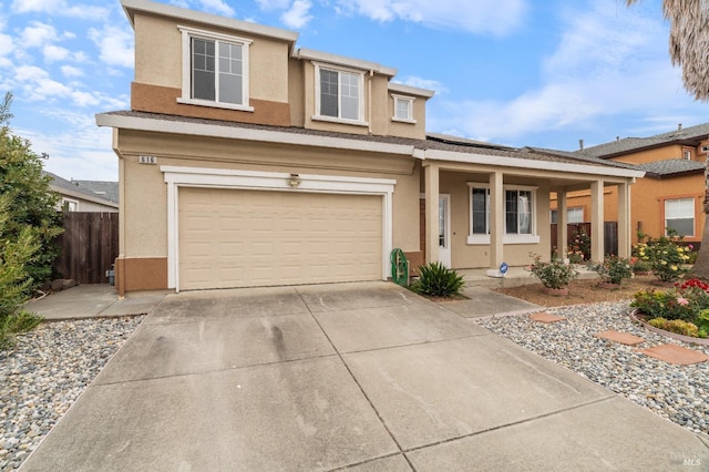 view of front facade featuring a garage