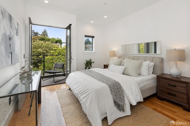 bedroom featuring light wood-type flooring