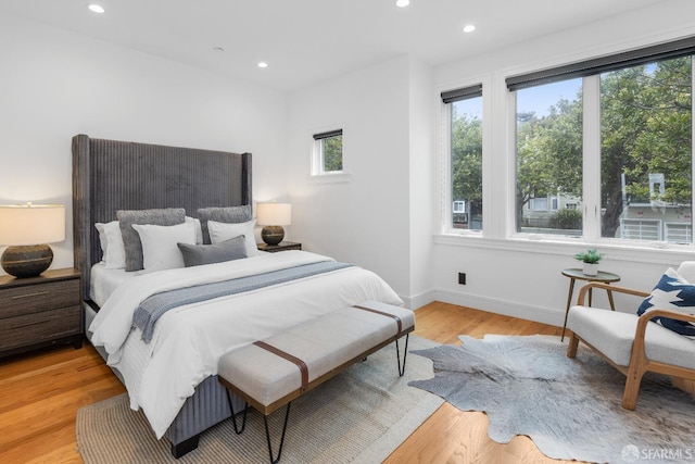 bedroom featuring light hardwood / wood-style floors