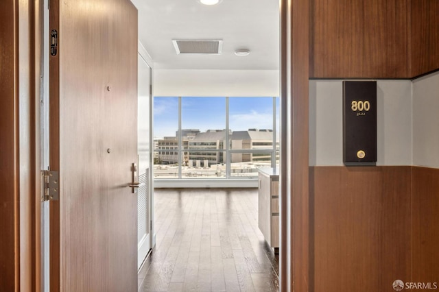 718 Long Bridge St Unit 800, San Francisco, CA 94158 - hall featuring hardwood / wood-style floors and floor to ceiling windows