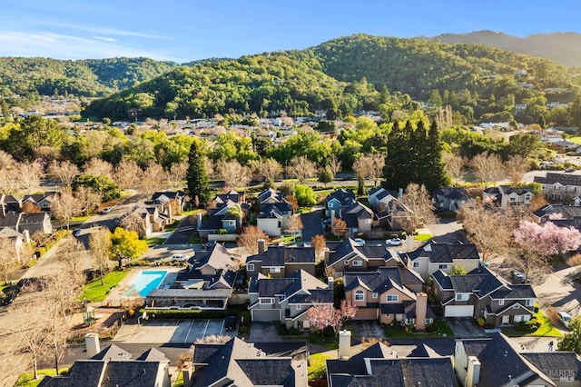 aerial view with a residential view