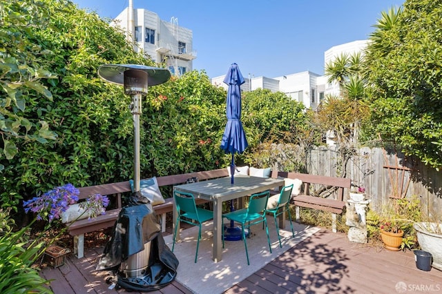 view of patio / terrace with a wooden deck