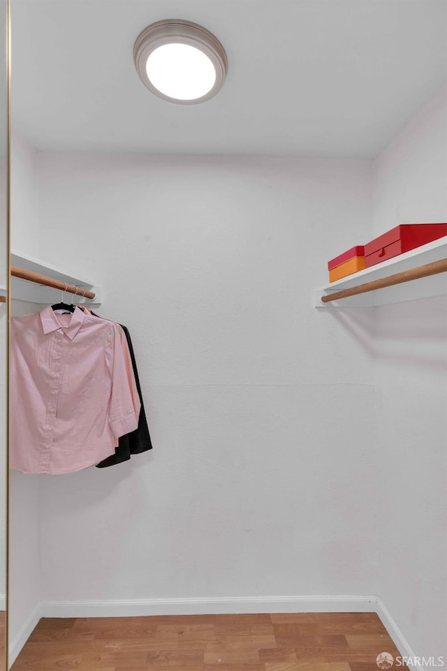 spacious closet featuring hardwood / wood-style flooring