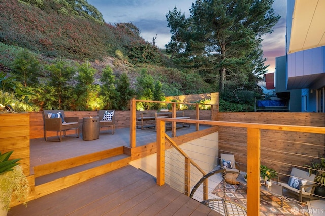 view of deck at dusk