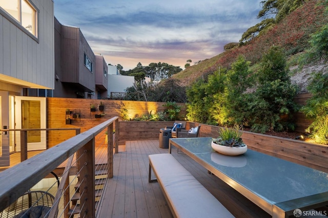 view of deck at dusk