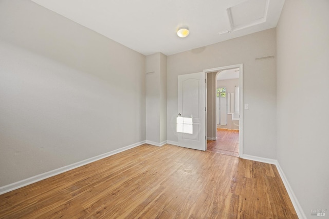 empty room featuring light hardwood / wood-style floors