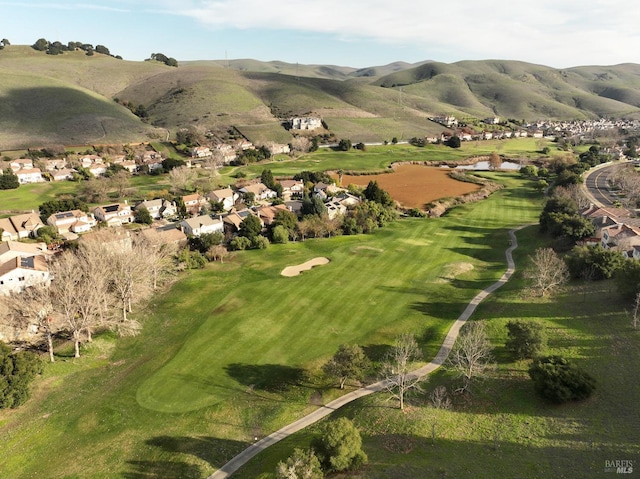 drone / aerial view with a mountain view