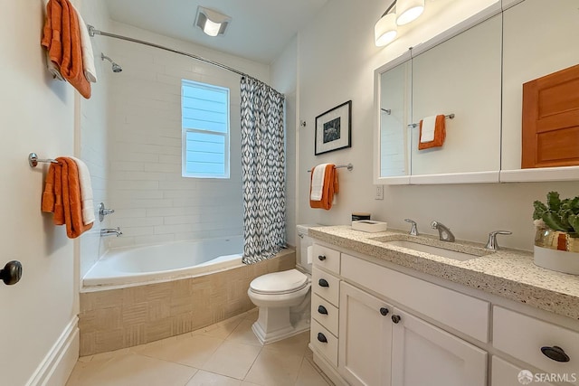 241 Lily St Unit B, San Francisco, CA 94102 - full bathroom featuring tiled shower / bath combo, vanity, and tile patterned floors