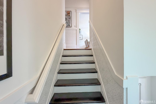 241 Lily St Unit B, San Francisco, CA 94102 - stairway with a wainscoted wall