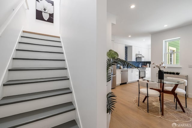 152-154 Ord St, San Francisco, CA 94114 - stairway with recessed lighting and wood finished floors