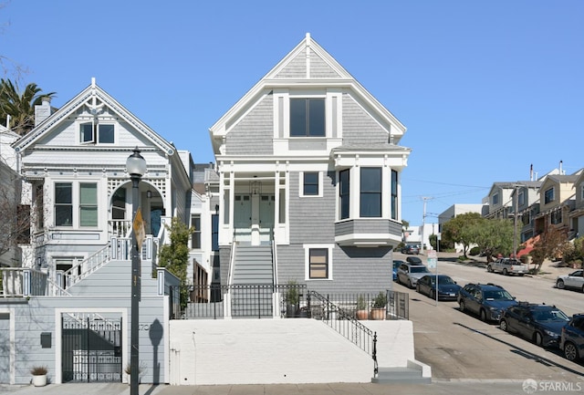 view of front facade with stairway