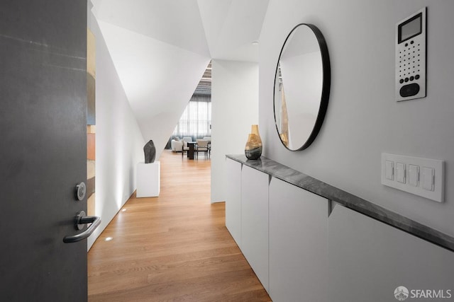 hallway featuring light hardwood / wood-style floors