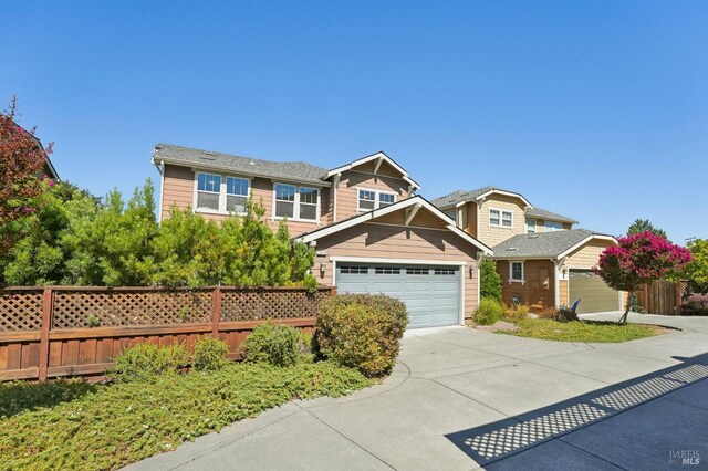 view of front facade with a garage