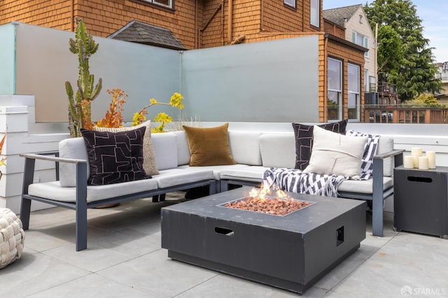 392 Corbett Ave, San Francisco, CA 94114 - view of patio / terrace with an outdoor living space with a fire pit