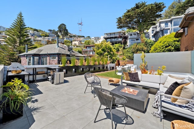 392 Corbett Ave, San Francisco, CA 94114 - view of patio with an outdoor living space with a fire pit and outdoor dining area
