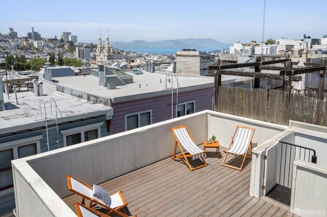 28-30 Sonoma St, San Francisco, CA 94133 - wooden deck featuring a mountain view