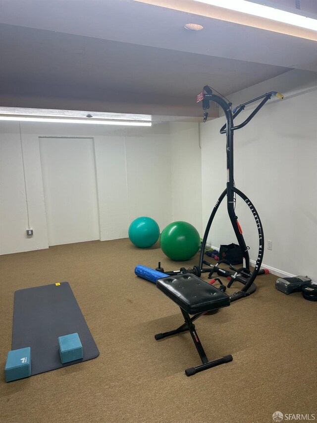 exercise area with carpet