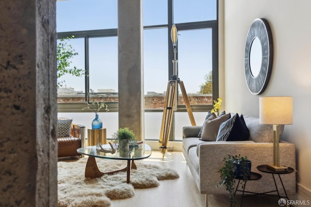 1 S Park St Unit 308, San Francisco, CA 94107 - living area featuring plenty of natural light and wood finished floors