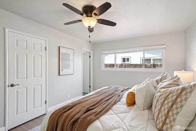 4649 Theta St, Fremont, CA 94536 - bedroom with wood finished floors and a ceiling fan