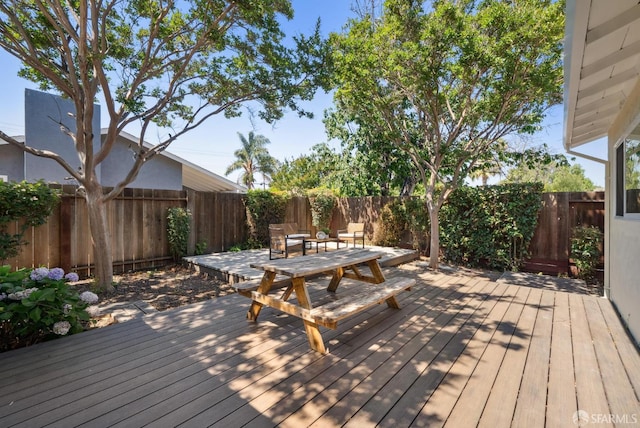 4649 Theta St, Fremont, CA 94536 - wooden deck with a fenced backyard and outdoor dining area