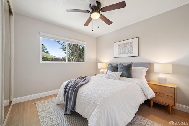 4649 Theta St, Fremont, CA 94536 - bedroom with light wood finished floors and ceiling fan