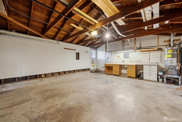 4649 Theta St, Fremont, CA 94536 - garage featuring water heater, a workshop area, and wood ceiling