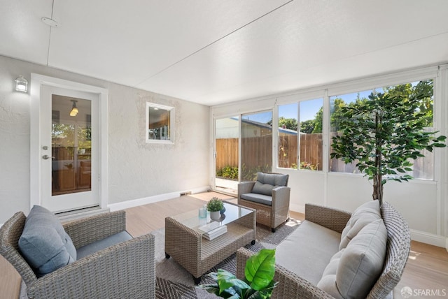4649 Theta St, Fremont, CA 94536 - sunroom / solarium featuring wood finished floors, a textured wall, and healthy amount of natural light