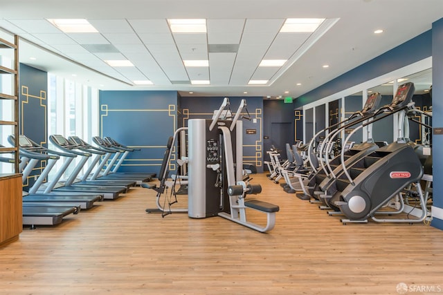 401 Harrison St Unit 25F, San Francisco, CA 94105 - exercise room with wood finished floors