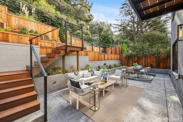 view of patio with outdoor lounge area