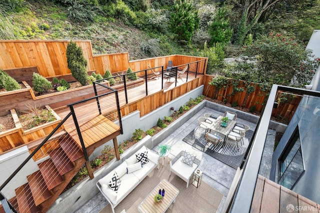 balcony featuring a patio and outdoor lounge area