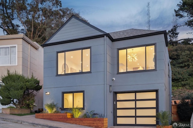 contemporary house with a garage